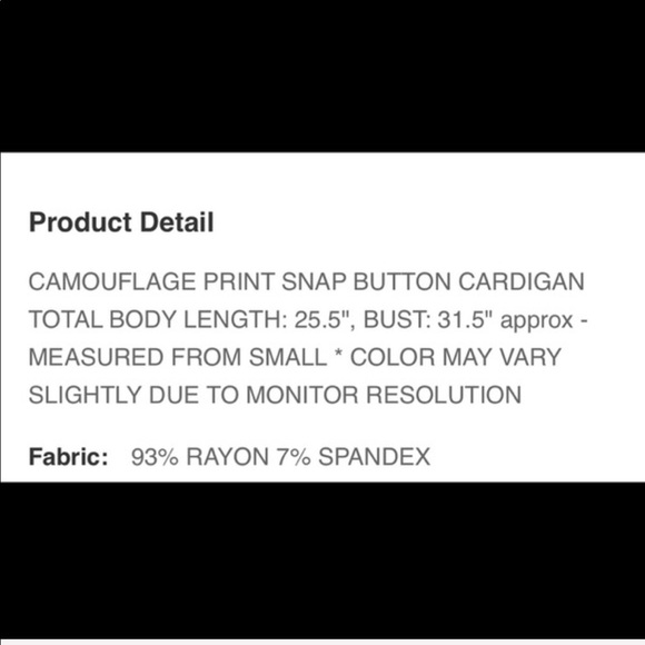 NEW‼️CAMOUFLAGE SNAP BUTTON cardigan- sweater - Picture 3 of 3